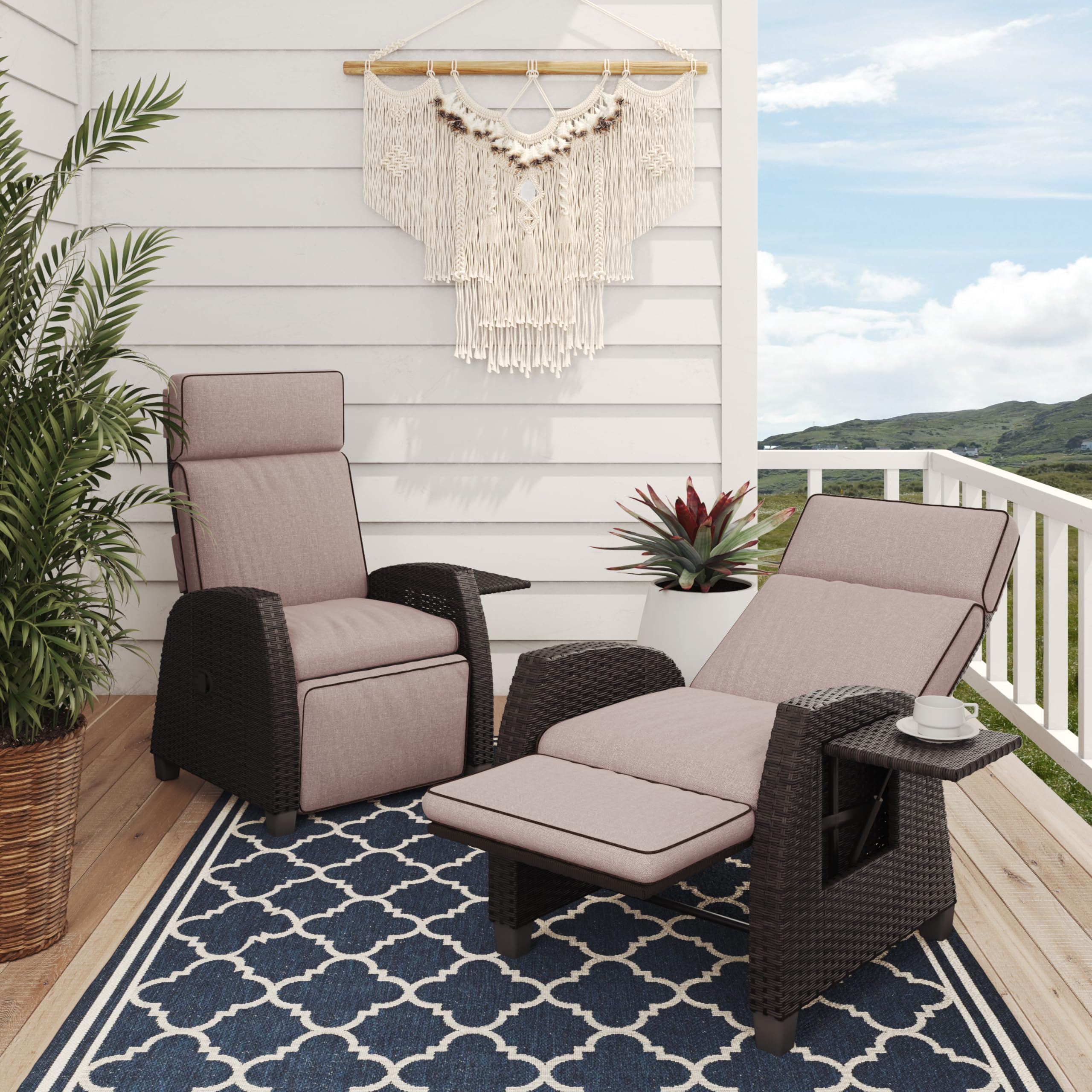 outdoor reclining wicker chairs