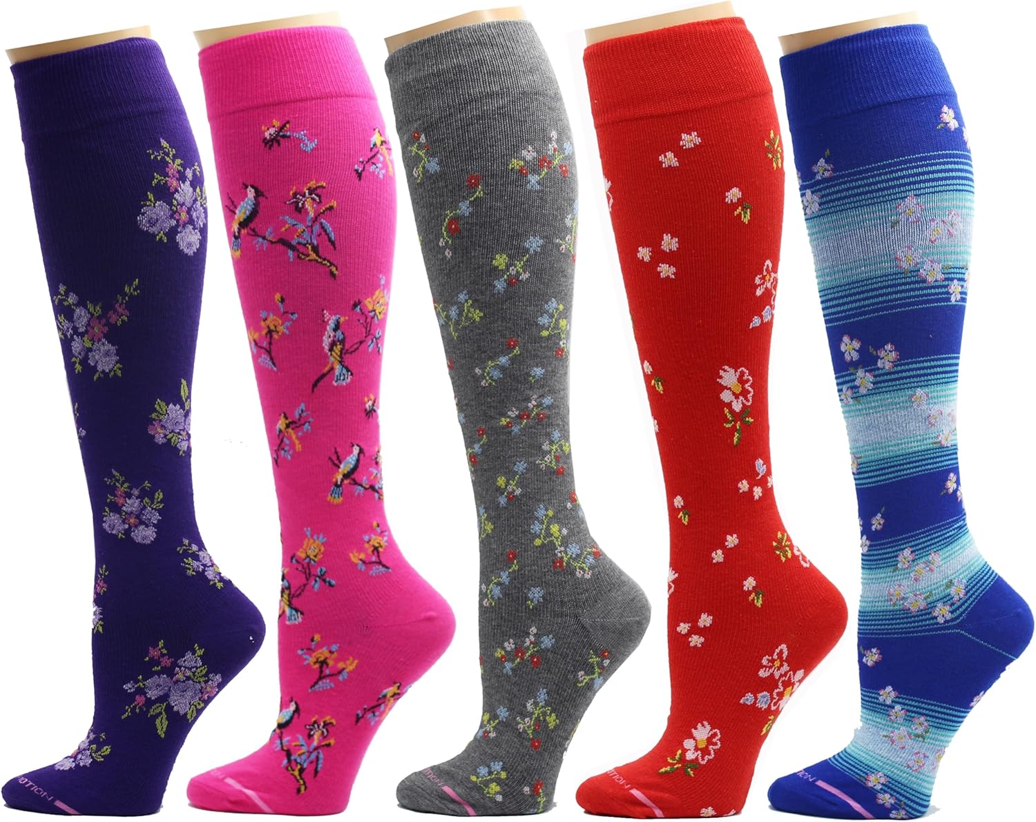 Dr. Motion Compression Socks For Men & Women BEST Graduated Athletic Fit For Walking, Hiking, Running, Nurses 5 Pairs