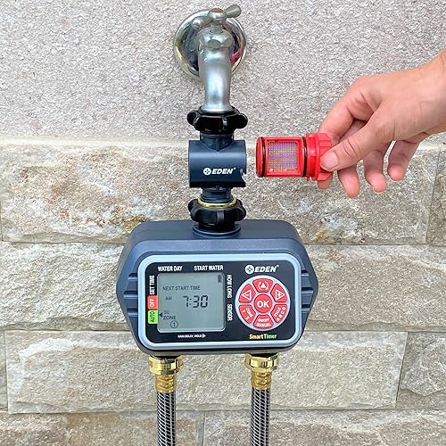 Miniatura 5 de Eden Filtro de agua en línea 20138 para mangueras y herramientas de jardín, antioxidante, pantalla de acero inoxidable de malla 50, fácil