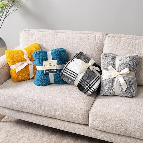 Miniatura 8 de PAVILIA - Cobija de cama Sherpa tamaño King, gris Heather, cobija suave, mullida y acogedora para cama, microfibra ligera y esponjosa, cobija difusa