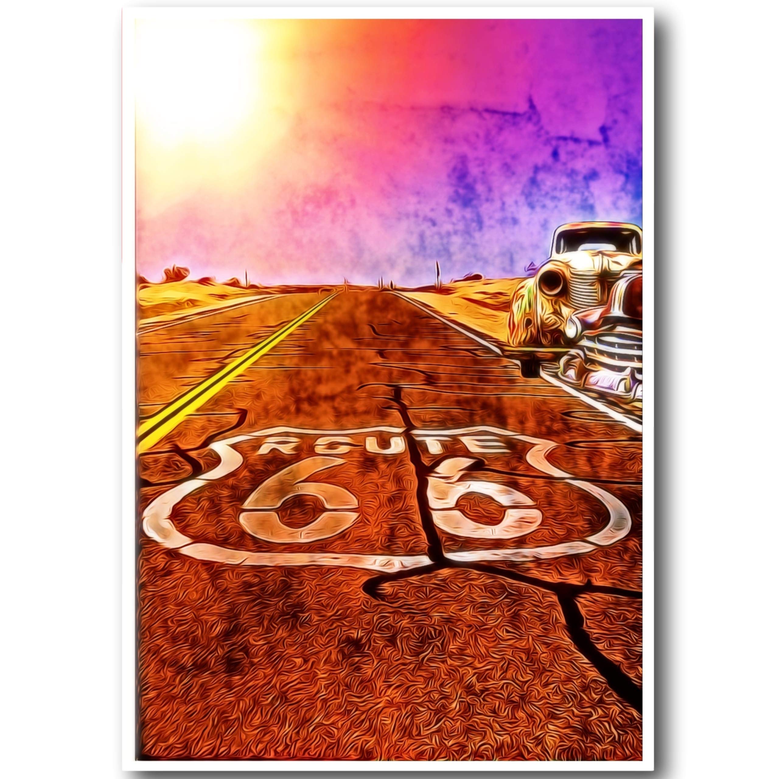 Route 66 Apocalypse Greetings Card, Route 66 Card, Historic Route 66, Route 66 Art.