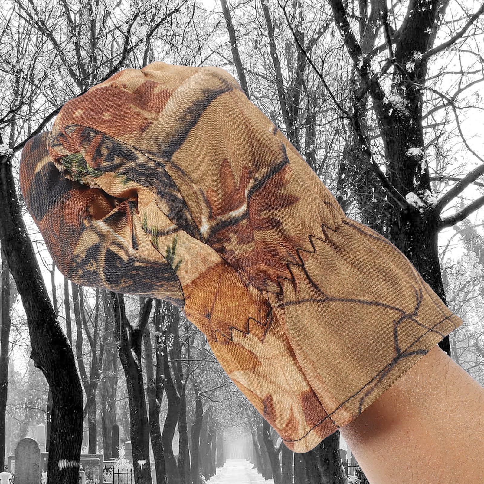 Cabilock Guantes Antideslizantes de Camuflaje Dedos Completos y Forro Polar, Impermeables para Ciclismo, Esquí y Caza en Otoño, Invierno y Primavera