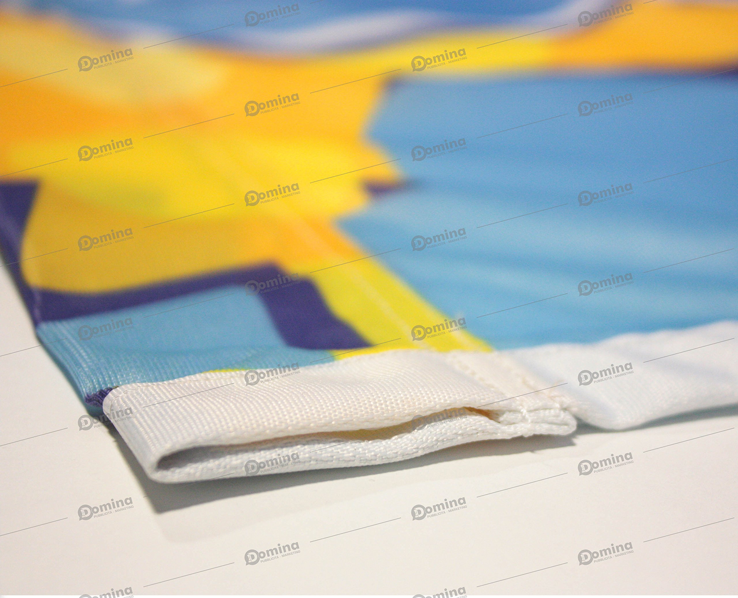 Bandiera personalizzata 100x300 cm in tessuto nautico antivento, bandiera personalizzabile 300x100 lavabile,bandiera da personalizzare 100x300 con cordino,cucitura perimetrale e fettuccia di rinforzo