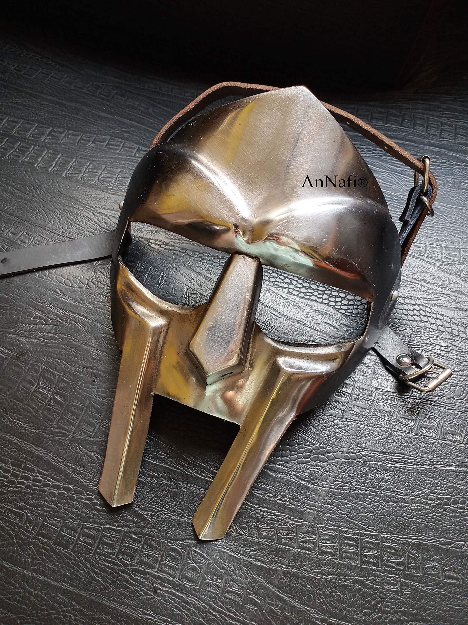 Buy AnNafi® MF Doom Roman Gladiator Helmet Face Medieval Armor Steel Costume 18g Re