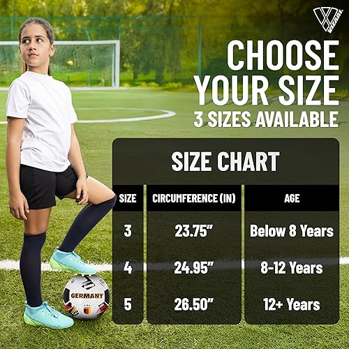 Miniatura 89 de Vizari Balón de fútbol del equipo nacional, fútbol de piel sintética duradera para adultos, niños y jóvenes, cosido a máquina con diseño de 30