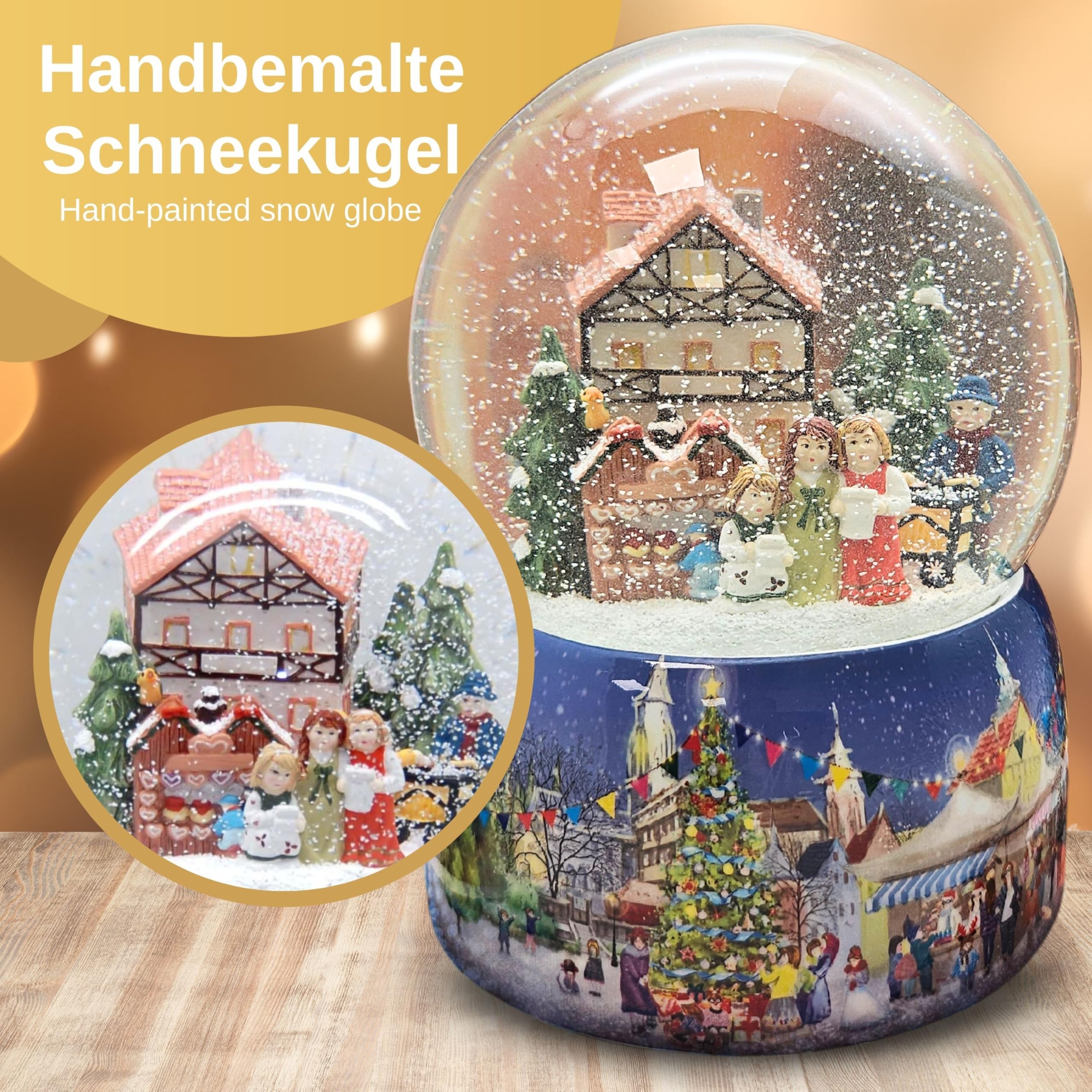 Schneekugel Winter Weihnachten Berglandschaft mit Brücke | Sockel Schneekugel Winter Weihnachten Berglandschaft mit Brücke | Sockel