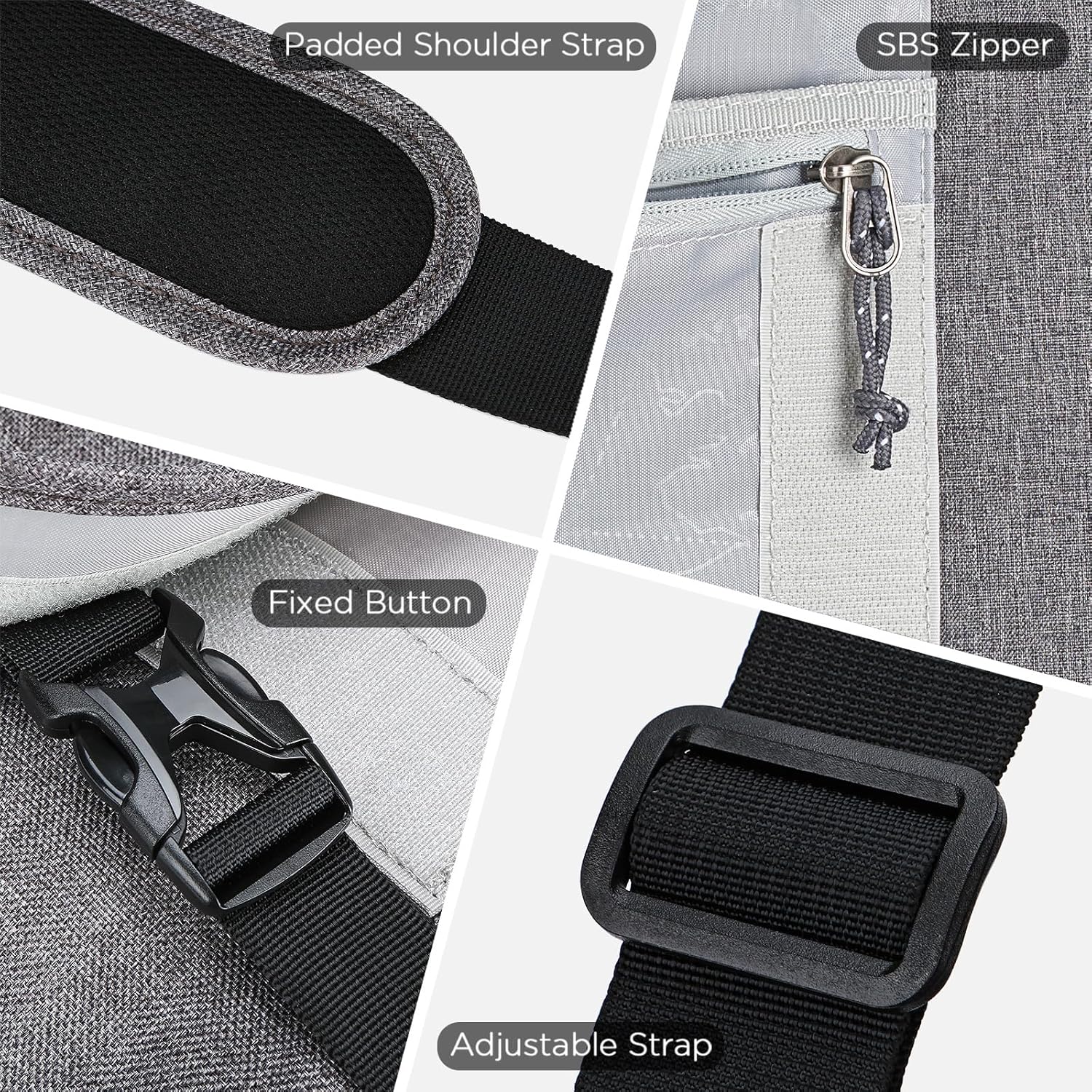 OIWAS Messenger Bag for Women, 17 Inch Laptop Crossbody Bags Men Casual Satchel Shoulder Bag College Travel Office Briefcase (Grey, 17 inch) - Image 7