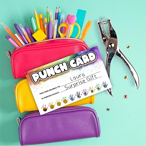 Miniatura 5 de easykart labels Punch Cards - Paquete de 120 tarjetas de recompensa de lealtad de incentivo para profesores, tarjetas de punzón de comportamiento