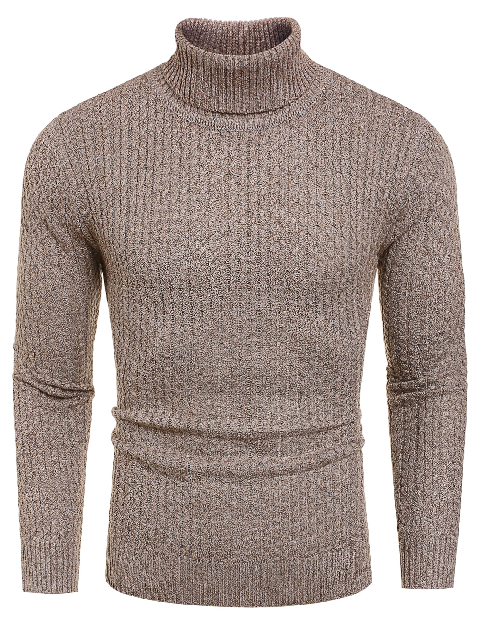 COOFANDY Men's Slim Fit Turtleneck Sweater Casual Knitted Pullover Sweaters