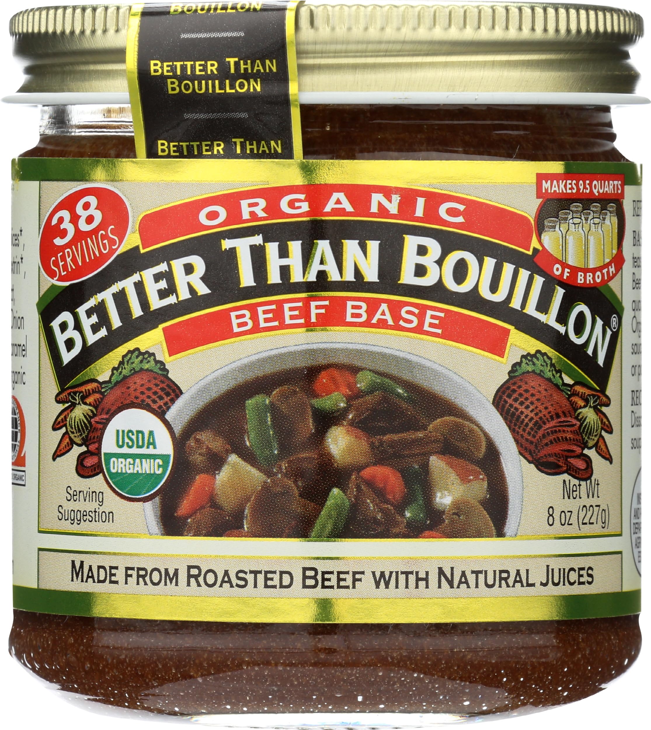 Better Than Bouillon Organic Beef Base, Zero Trans Fat, 8 Ounces (Pack Of 6)