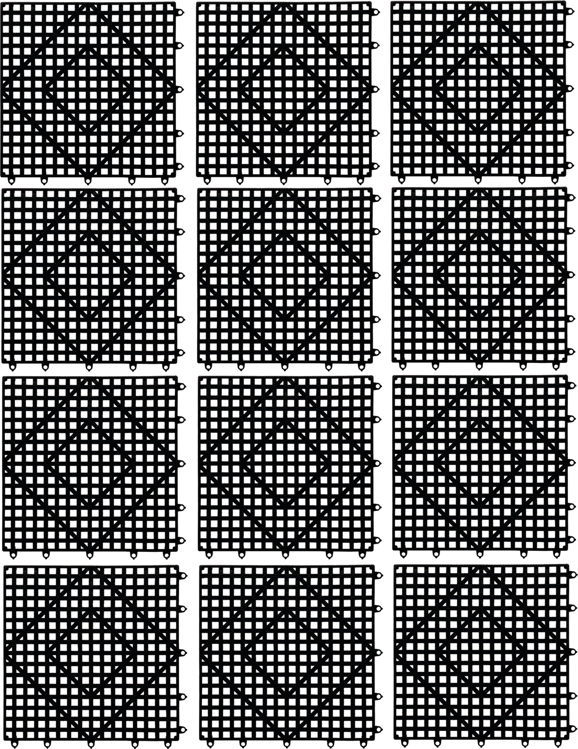 San Jamar Versa-Mat Bar Service Mat, Bar Mat, Bar Spill Mat with Non slip for Restaurants, Plastic, 12.5 x 12.5 x 0.63 Inches, Black (Pack of 24)