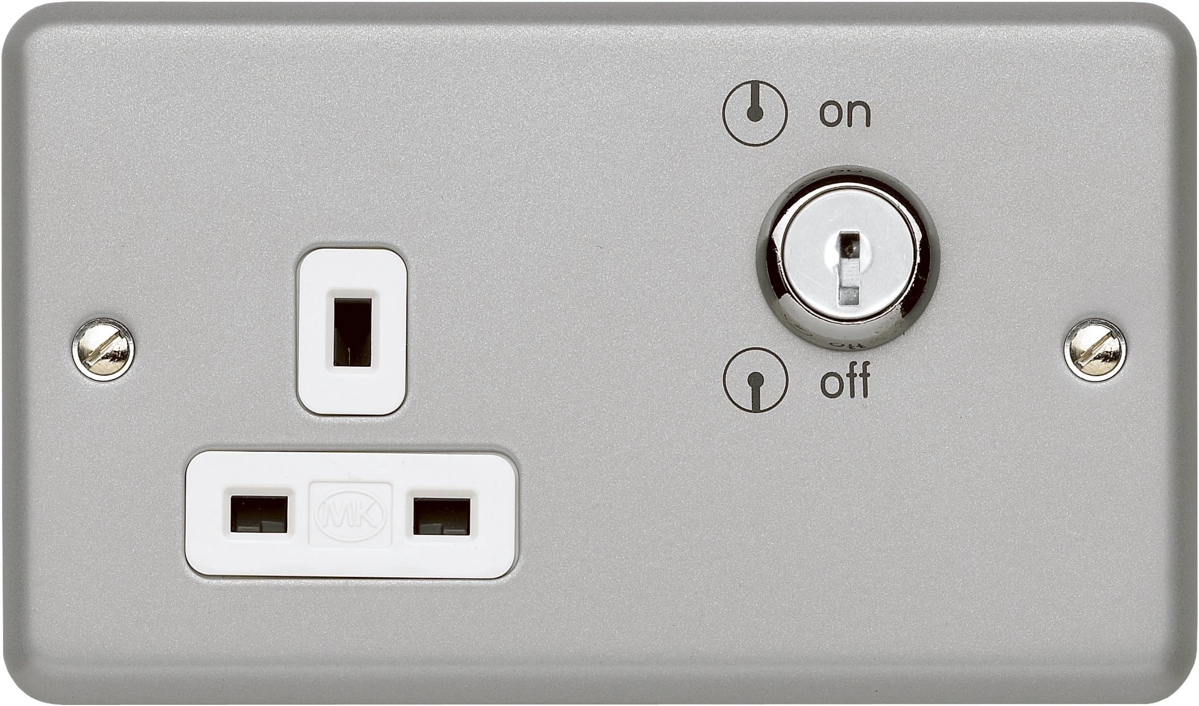 MK Metalclad Plus K2435 ALM 1-Gang 13 amp Key-Operated Socket