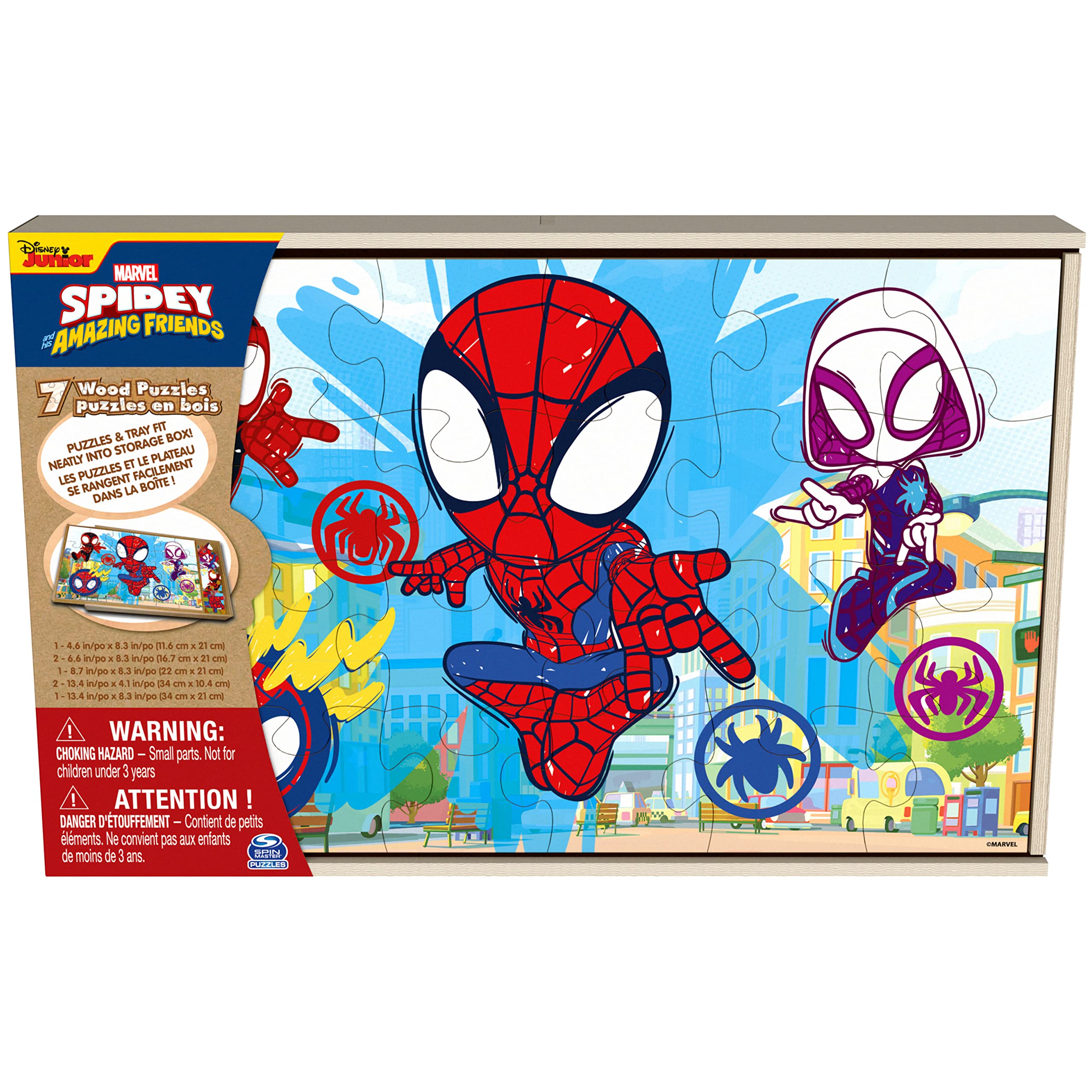 Snapklik.com : Marvel Spidey And His Amazing Friends 7 Wood Jigsaw Puzzles