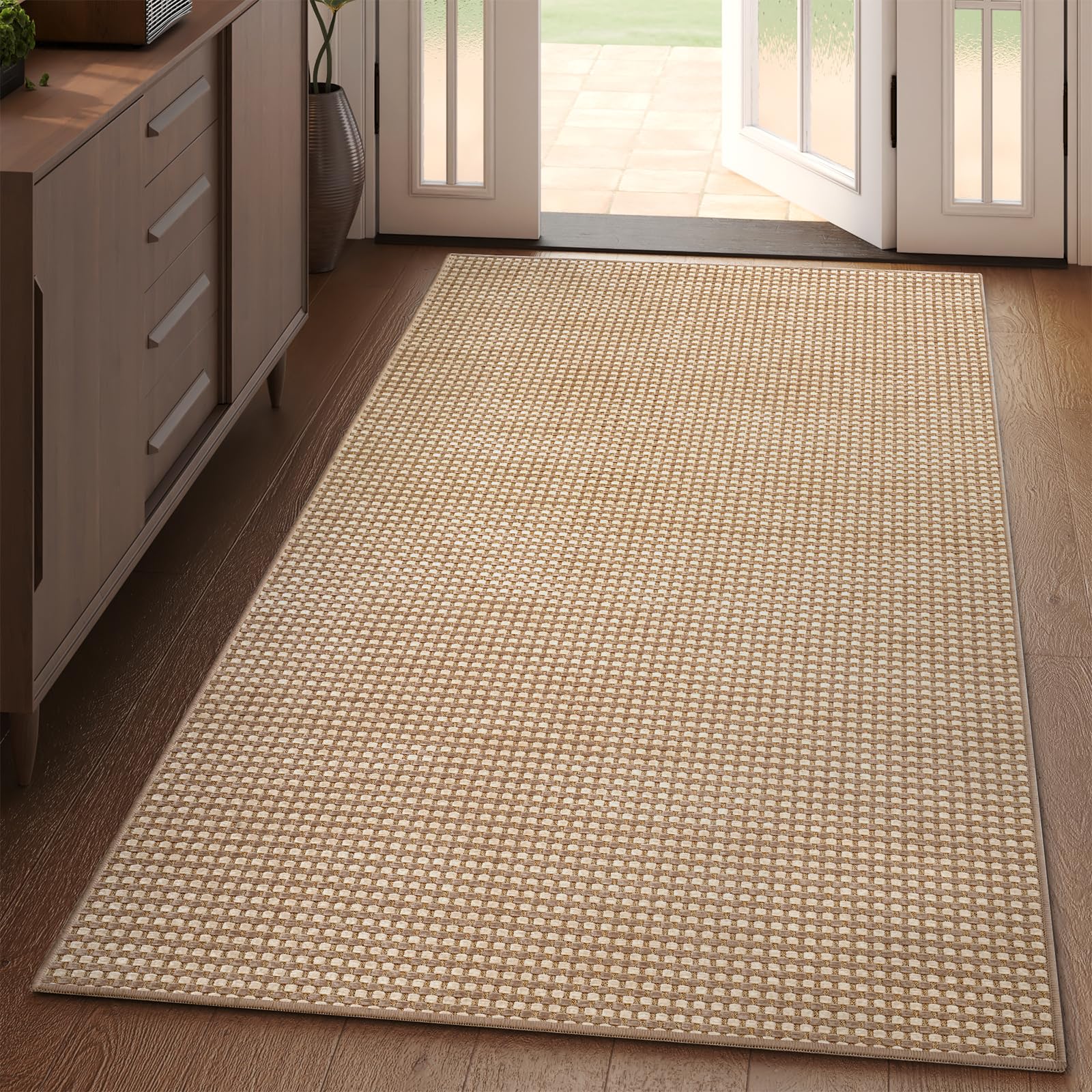 YDKGL Boho 3x5 ft Washable Area Rug Entryway Runner for Kitchen Non Slip Woven Hallway Rugs Kitchen Mats
