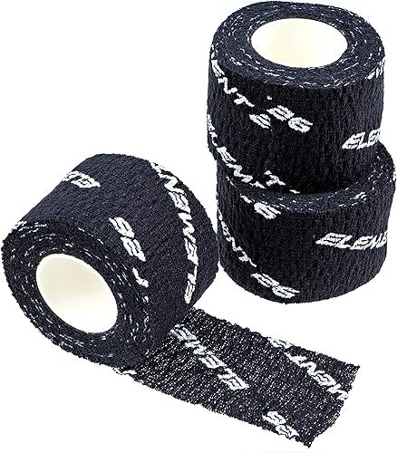 Element 26 Cinta de levantamiento de pesas atlética, cinta de pulgar y dedo de alta calidad, cinta de agarre de gancho negro, cinta adhesiva y