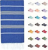 Vista 19 de PARK&OZ - Toalla de playa turca de gran tamaño, 100% algodón, secado rápido y sin arena, 72 x 40 pulgadas, ultra absorbente, ligera y compacta Blanco