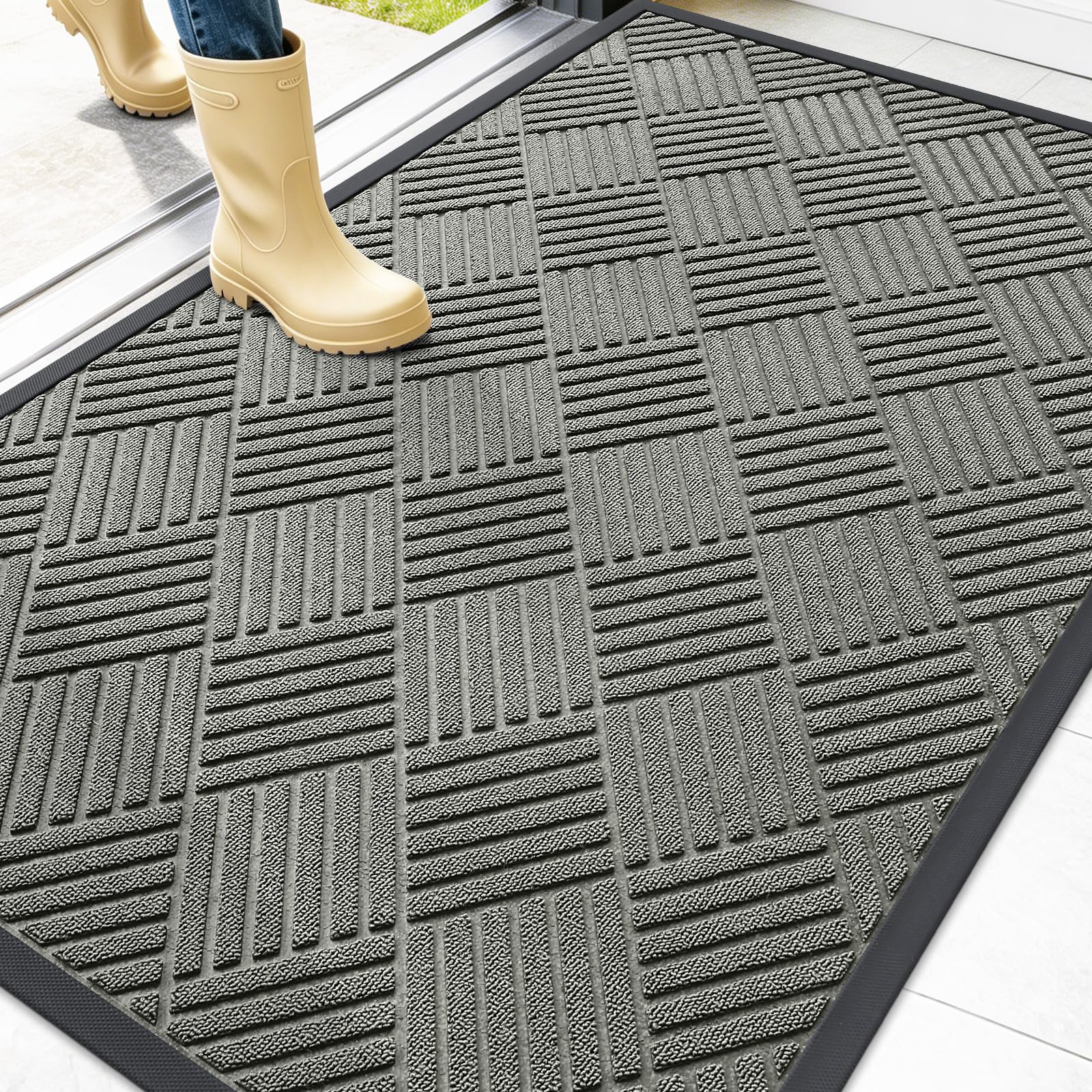OLANLY Front Door Mat Outside Entrance 47x32, Waterproof Heavy-Duty Doormat