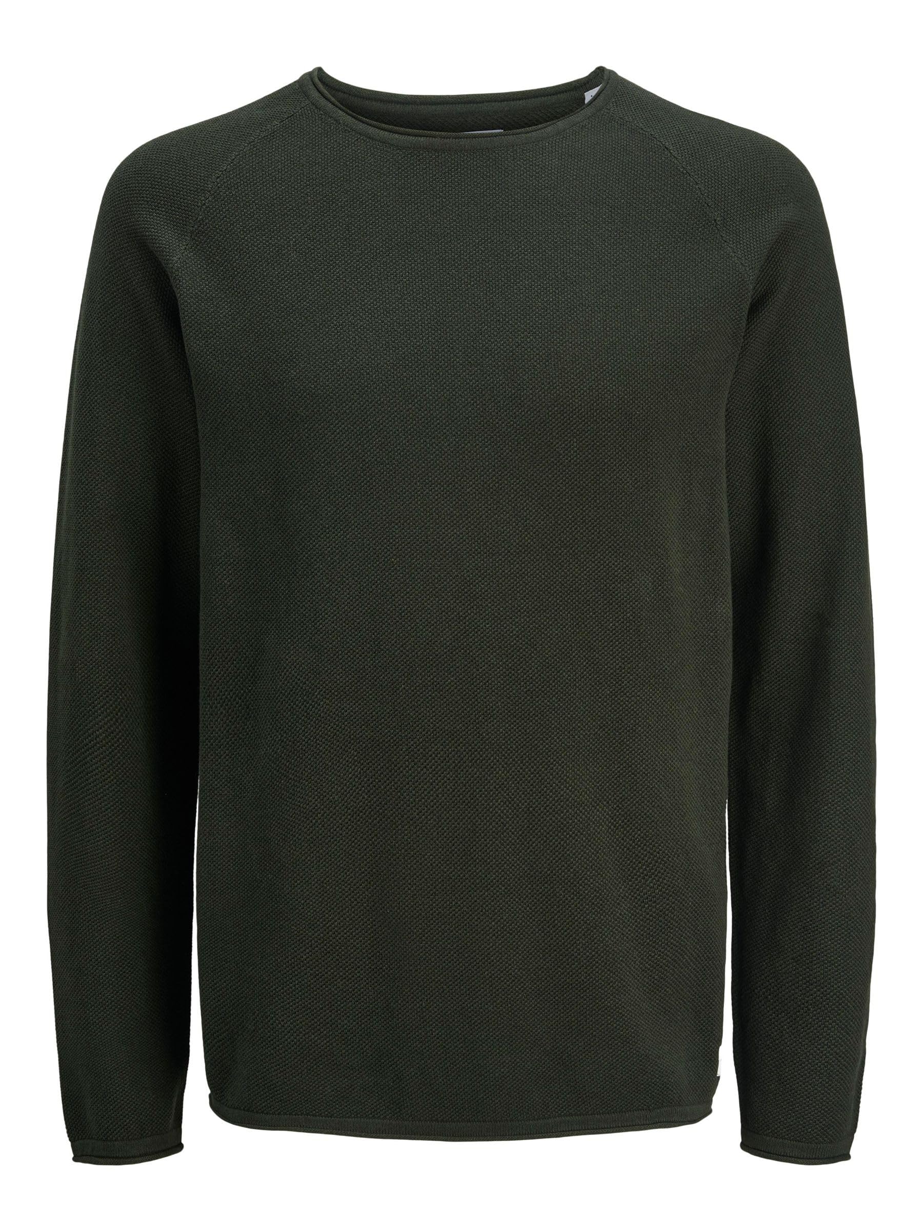 JACK & JONES Jjehill Knit Crew Neck Noos, Green (Duffel Bag), L