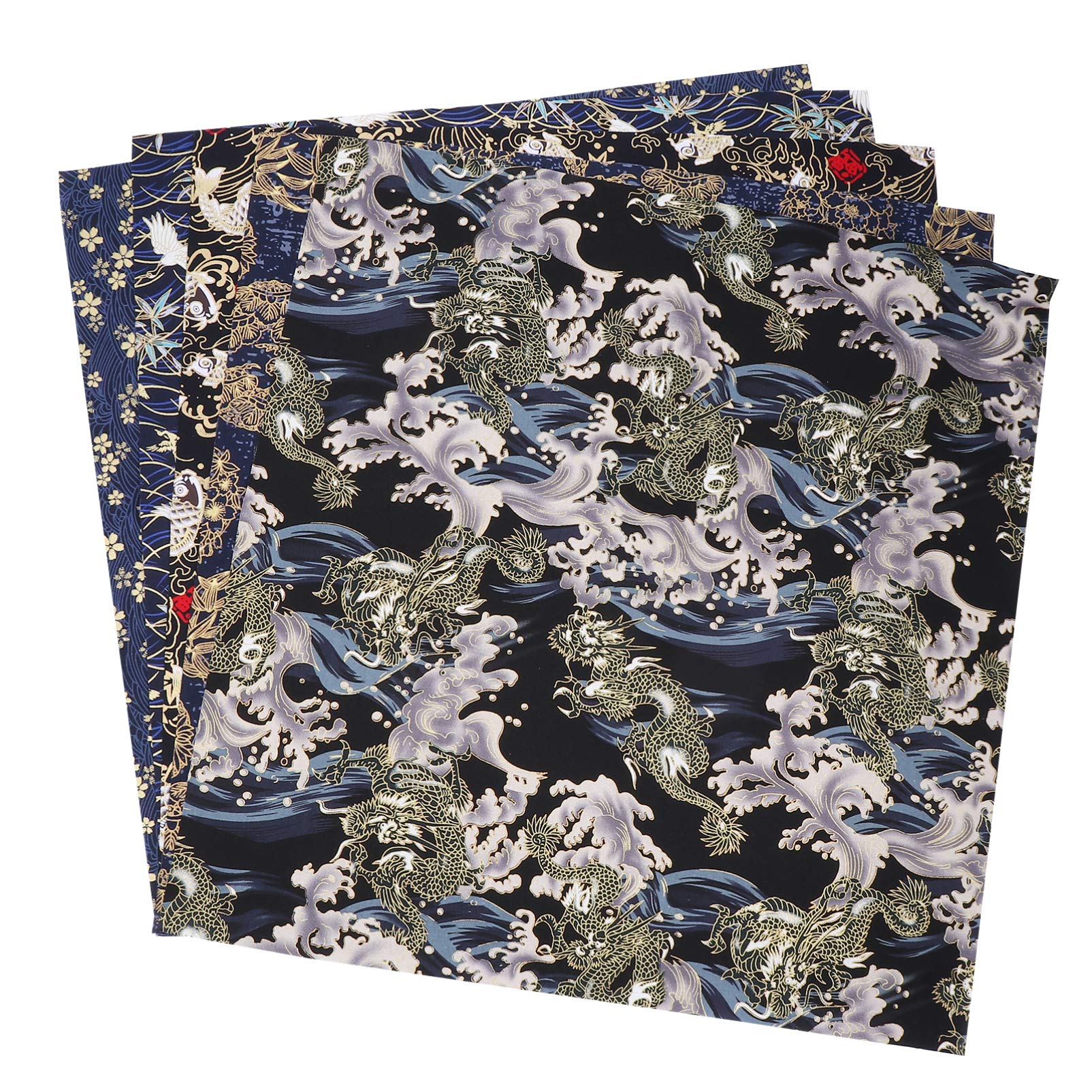 Healifty 5pcs Cotton Craft Fabric Bundle Patchwork Japanese Style Printed Squares Quilting Sewing Patchwork Fabric for DIY Scrapbooking Artcraft 48 * 50cm