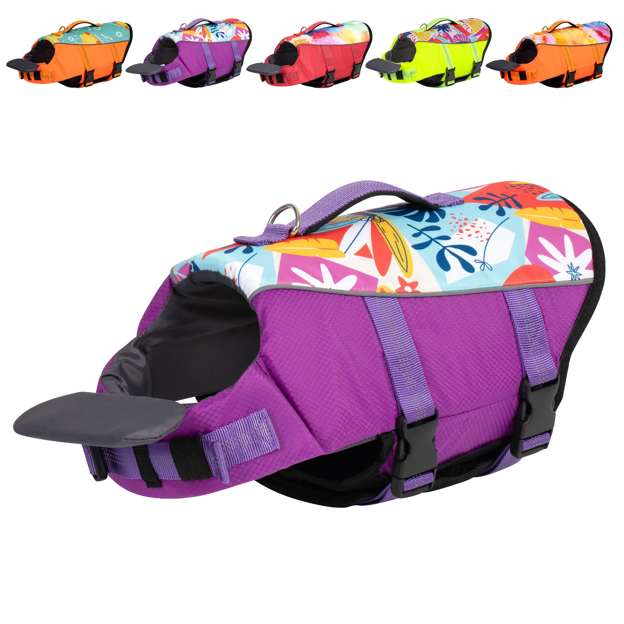 Cyeollo Dog Life Vests for Boating - High Buoyancy Life Jacket for Swimming, Pet Safety Float Lifesaver with Chin Float, Adjustable for Small to Large