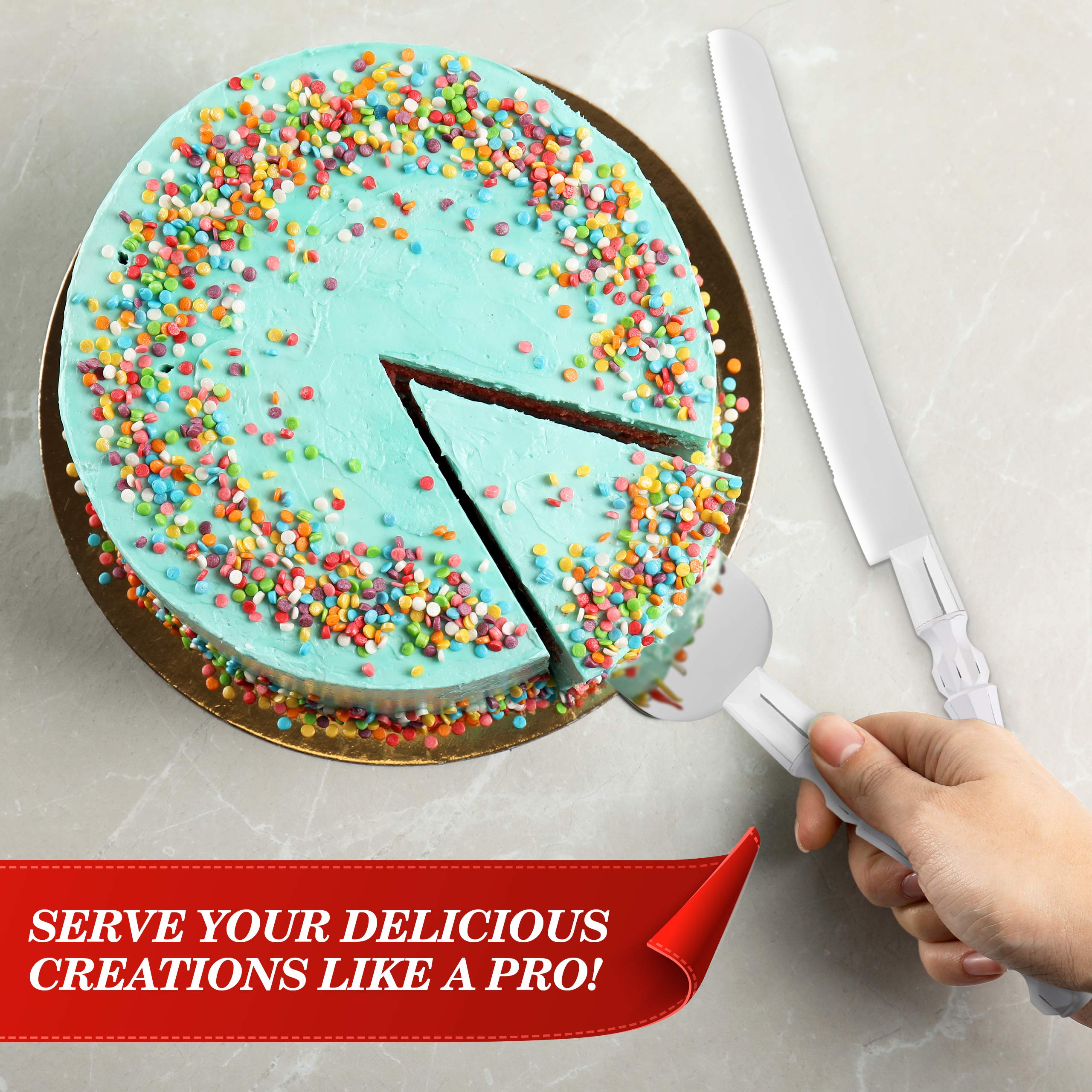 Homi Styles Cake Knife and Server Wedding Cake Knife Set Serving