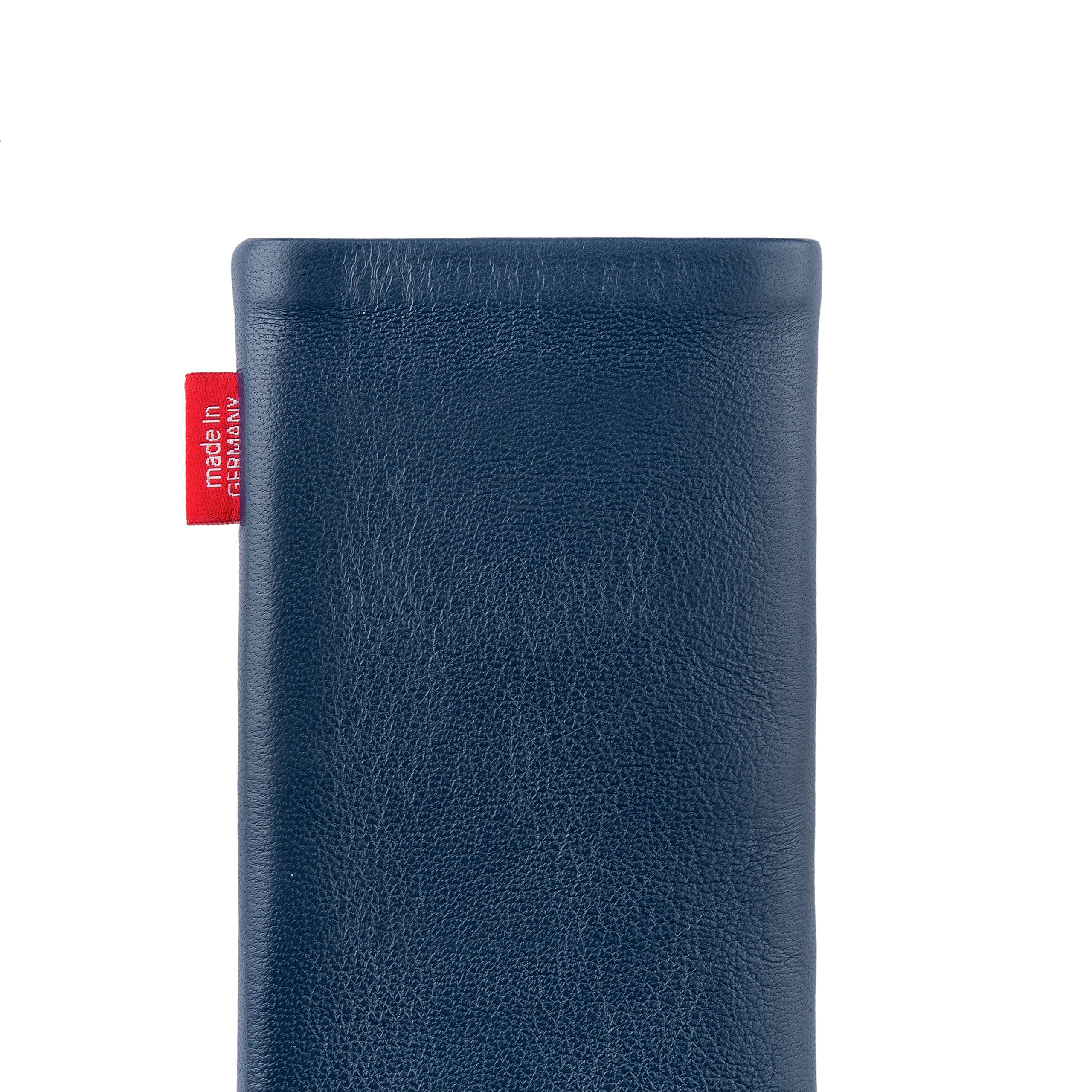 FitBAG Beat Custodia In Pelle Nappa Per LG V60 ThinQ - Fodero In Microfibra Con Funzione Pulizia, Made In Germany, Blu