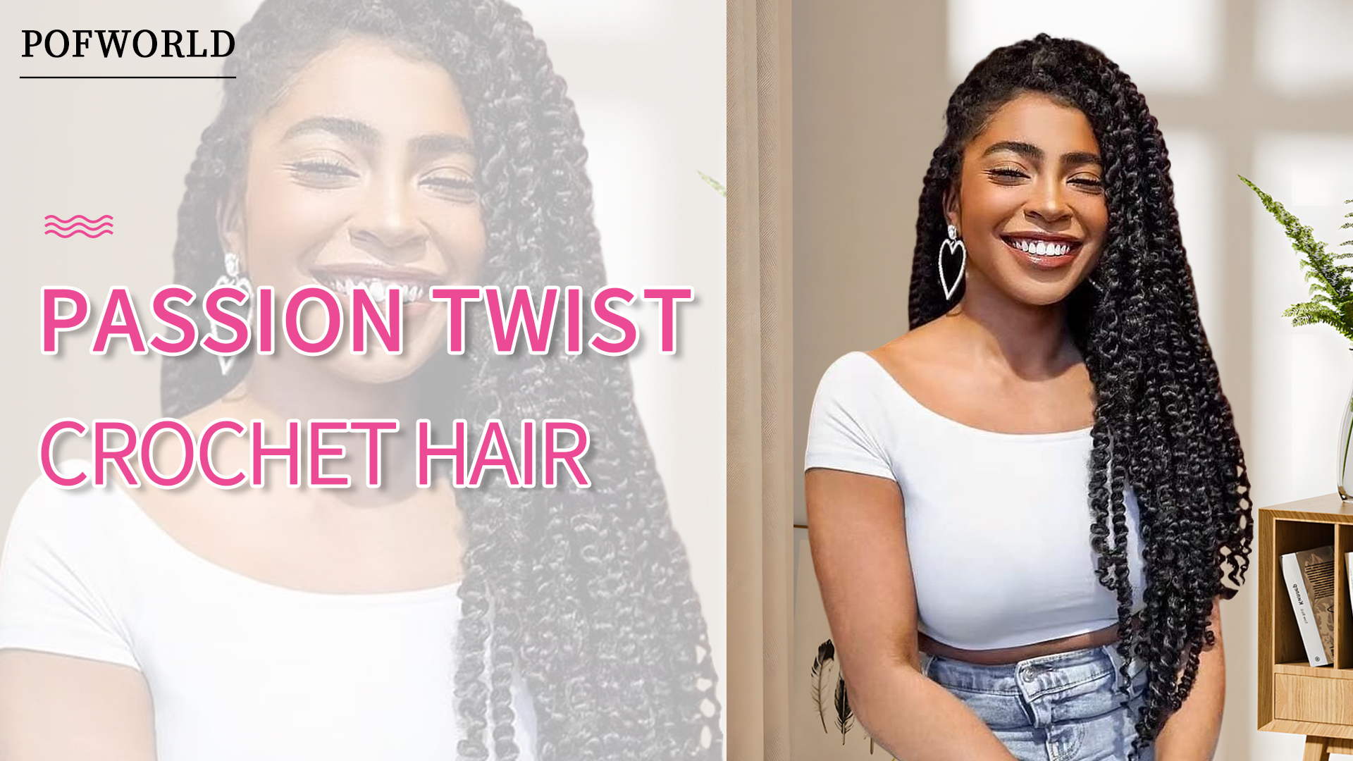 Pofworld Passion Twist Häkelhaar – 25,4 Cm, Vorgedreht, 9 Packungen + Häkelnadel – Schutzfrisur Für Damen & Kinder