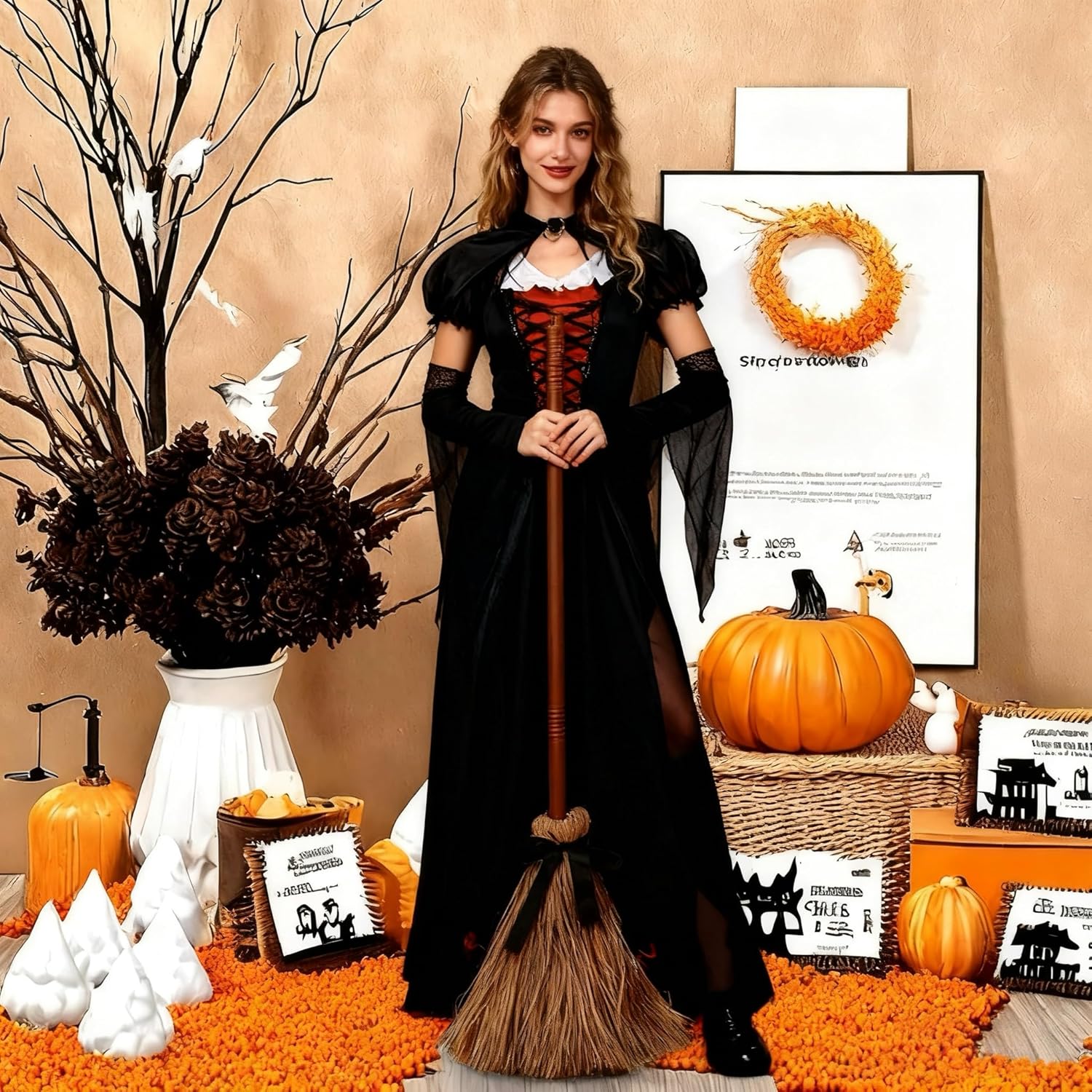 Halloween Magic Broom, Animated Witch Broom,Floating Broom Halloween, Animated Halloween Magical Brooms That Moves,Haunted Sounds Moving Animated Broomstick,Halloween Décor