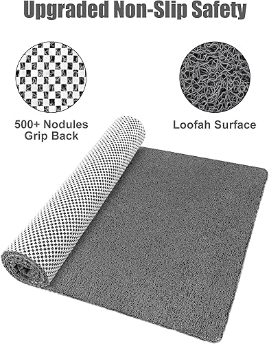 Miniatura 3 de Yonala - Tapete de ducha extra grande, 31.5 x 47.2 pulgadas, tapete de ducha antideslizante para interior de duchabaño, tapete de ducha de PVC