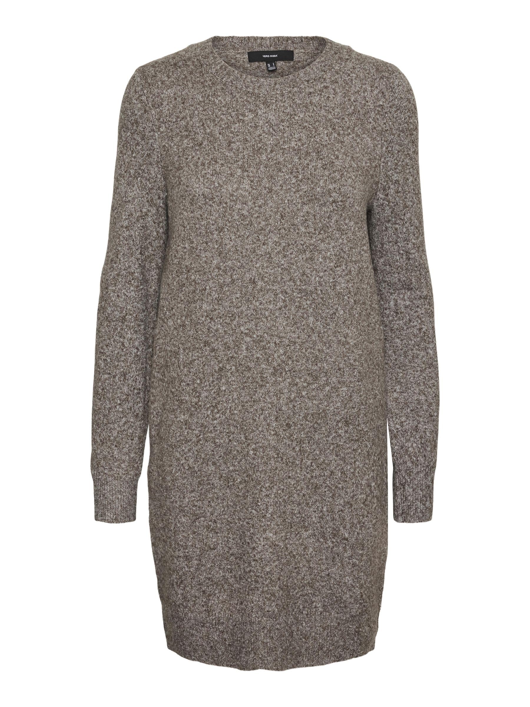 Vero Moda Women's Vmdoffy Ls O-Neck Dress Ga Noos, Coffee Bean Melange, M