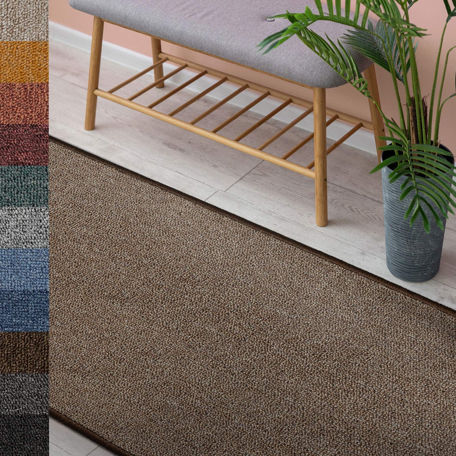 Floordirekt Light Brown 93 Carpet Floor Runner London, Living Room Runner Rug For Hallway, Kitchen And Bedroom, Durable And Easy To Clean Carpet Floor Mat (67 X 500 Cm, )