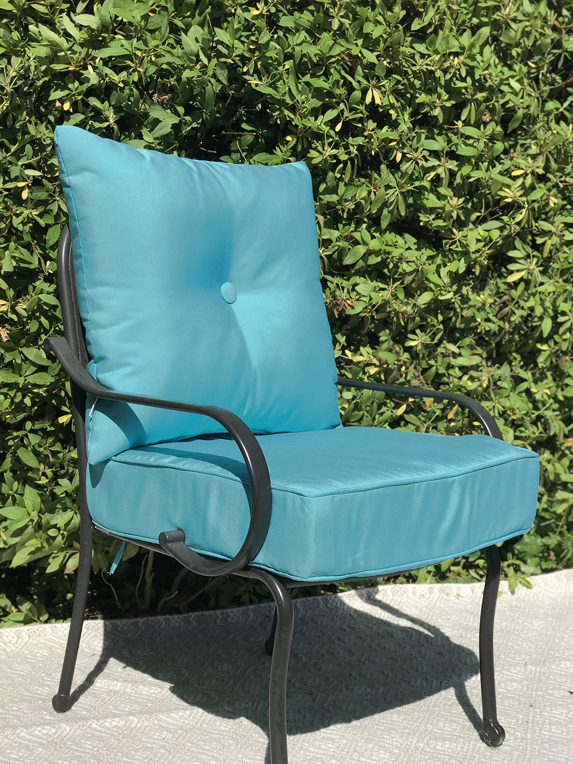 RULU 02188 Patio Cushion Outdoor/Indoor Sunbrella, Seat 22x22x6 inch + Back 23x23x7 inch, 2 Piece Assortment, Canvas Aruba