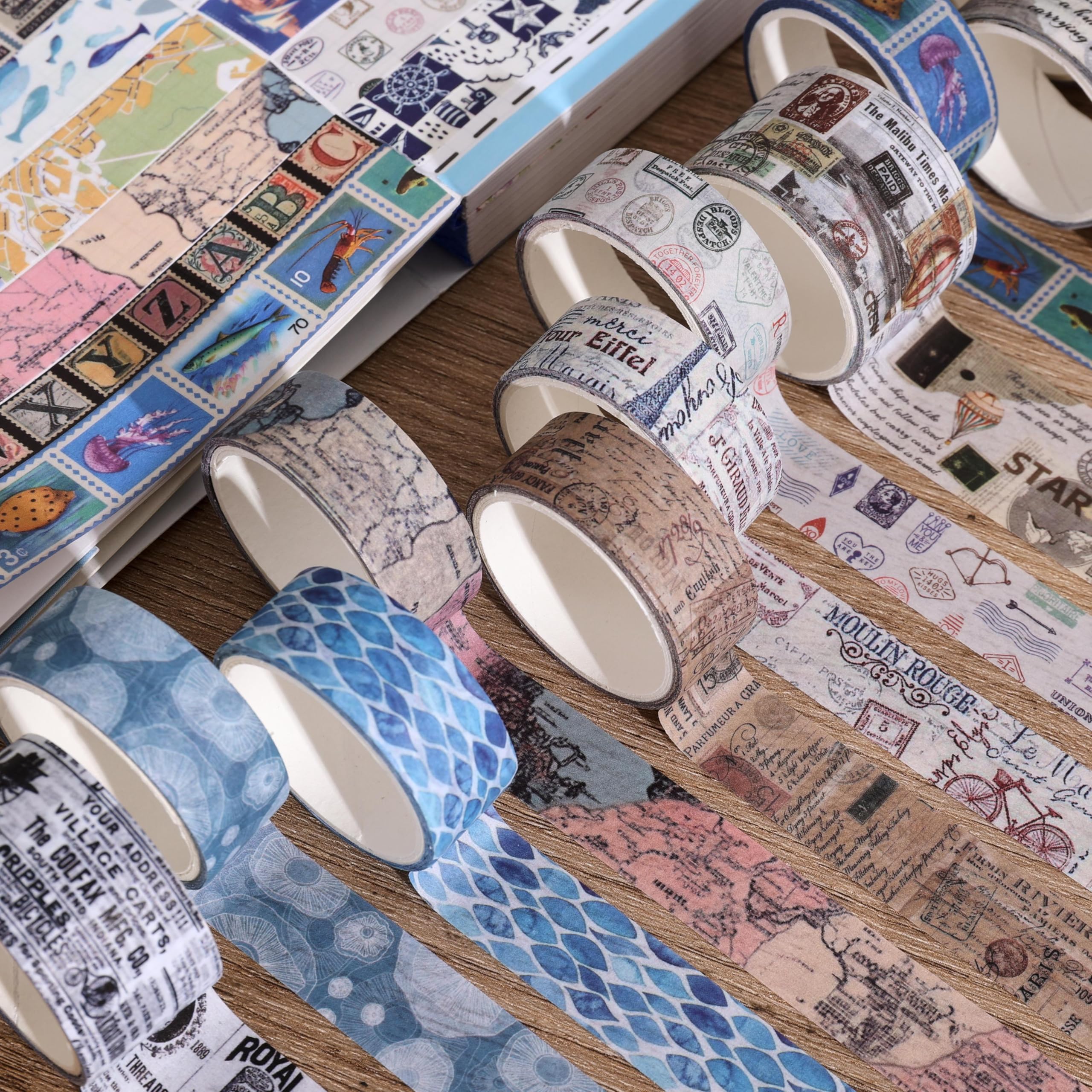 Vintage Washi Tape Set - 38 Rolls for Scrapbooking -5 Vintage Washi Tape Set - 38 Rolls for Scrapbooking -5