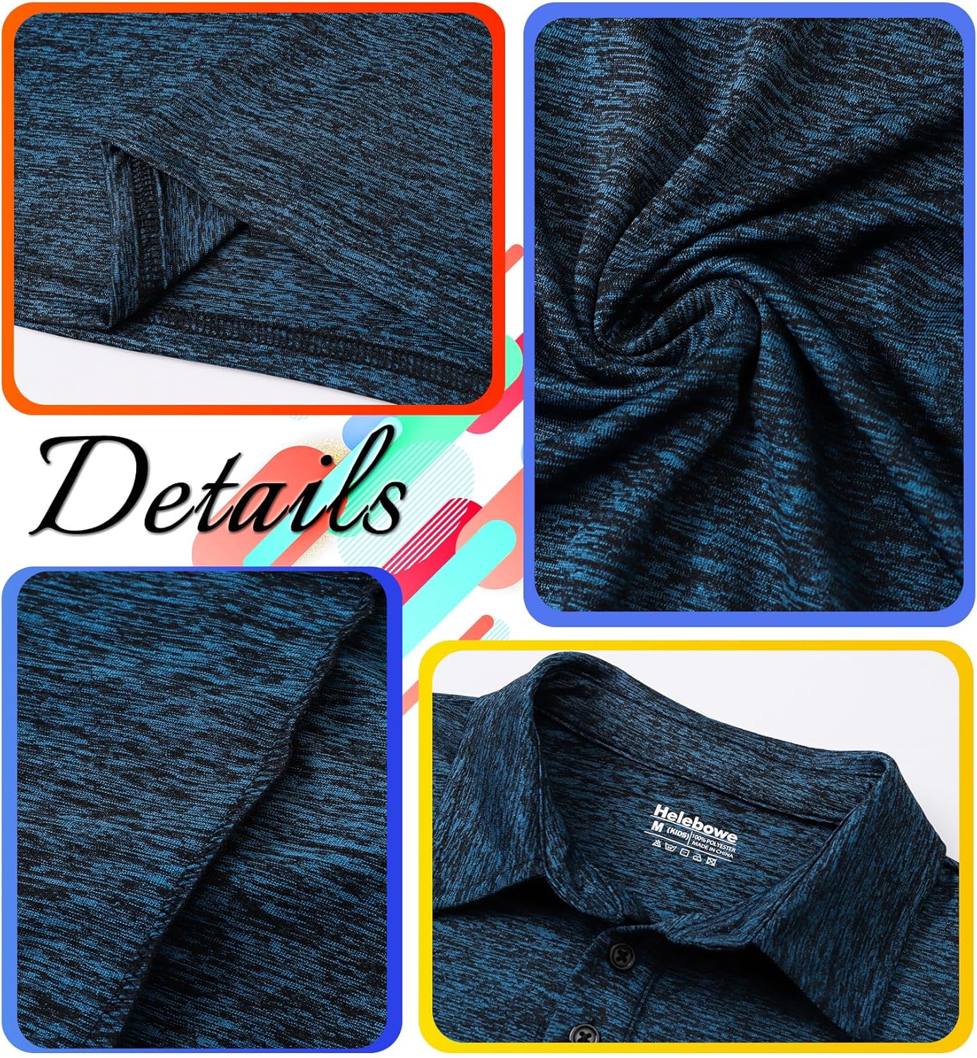 5 Pack Boys&Girls Athletic Polo Quick Dry Short Sleeve Youth Performance Activewear... - Image 4