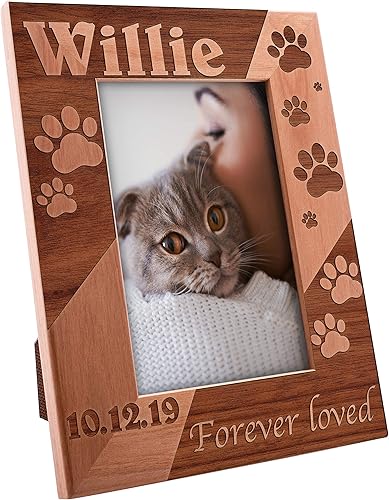 Miniatura 2 de Be Burgundy Marco conmemorativo para mascotas de 4 x 6 pulgadas, para siempre amado, marcos de fotos personalizados para mascotas, regalo de pérdida