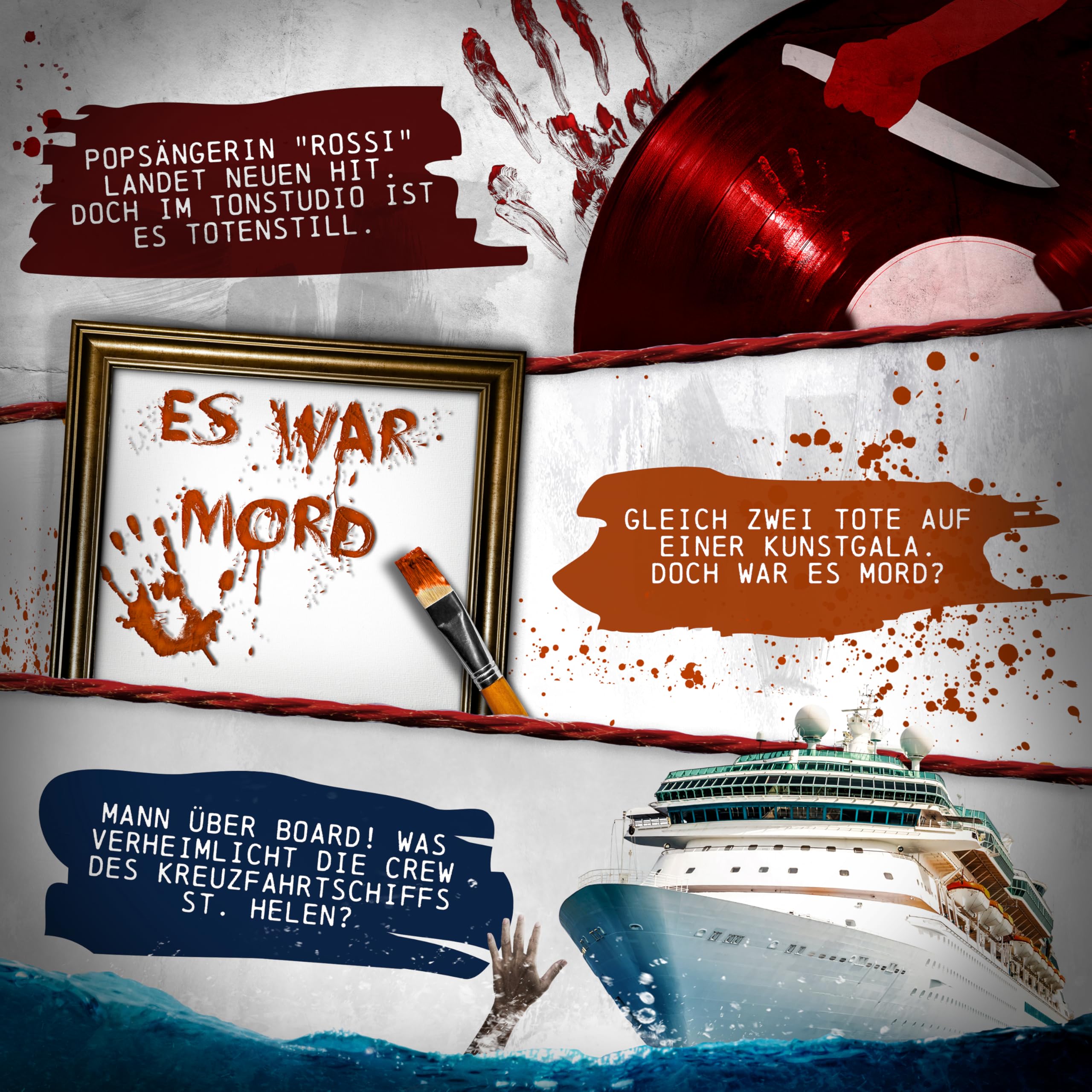 CRIMECASES Krimispiel-Bundle: Tatort Kunstfehler, Tonstudio & Traumschiff | 3 spannende Fälle in einem Set, Cold Case Spiele für Erwachsene, Murder Mystery für 1-6 Personen, Perfekt für Krimiabende