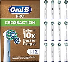 Oral-B Pro CrossAction Replacement Toothbrush Heads for Electric Toothbrush, Teeth Cleaning, X Bristles, Original Oral-B Toothbrush Attachment, Letterbox Packaging, Pack of 12, Made in Germany
