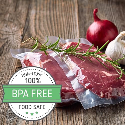 Miniatura 3 de Bolsas selladoras al vacío. Rollos de 11 x 50 y 8 x 50 con 100 cuartos de galón de 8 x 12 pulgadas bolsas preselladas. Bolsas de calidad comercial.