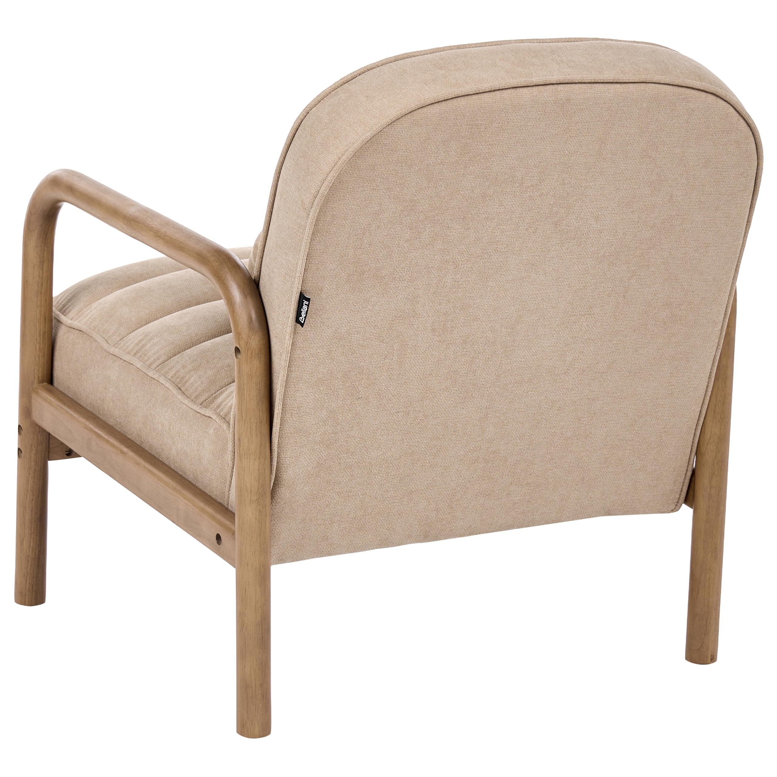 Beliani Poltrona in stile Mid-Century Modern con struttura in legno e rivestimento in tessuto beige