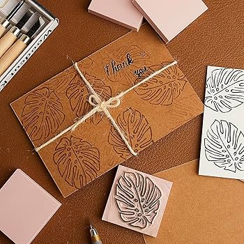 消しゴムはんこ　受付 七夕 笹と短冊の消しゴムはんこ