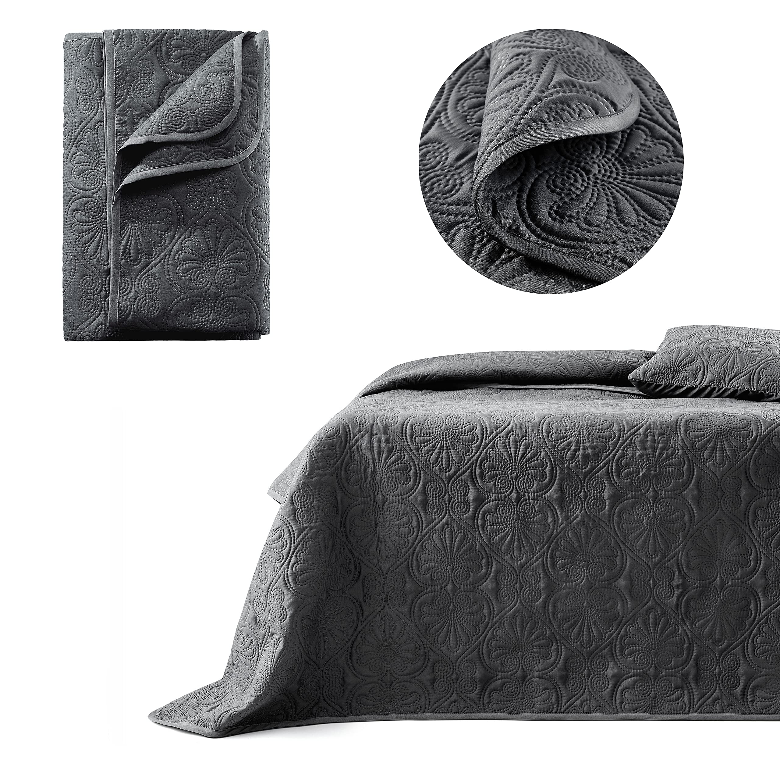 ROOM99 Leila Elegante Sprei in Crème, 240 x 260 cm
