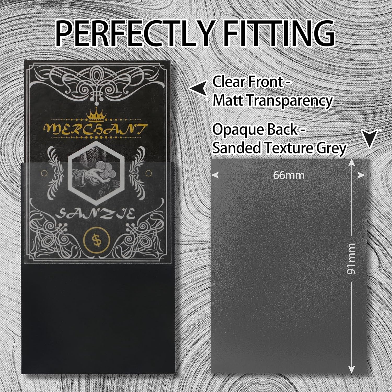 SANZIE Card Sleeves Matte Card Sleeve Deck Card Protector Sleeves Trading Card Sleeve Fit for MTG, TCG, PTCG and Trading Cards 68 Count (Deep Gray)