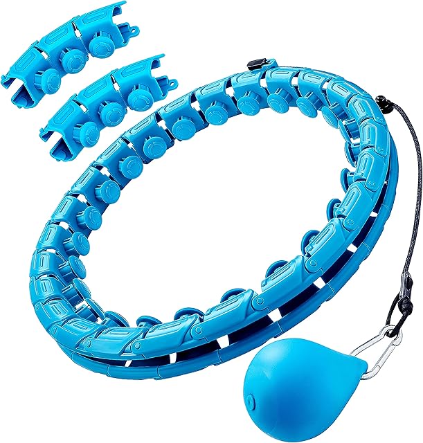 Weighted hula hoop for Abs Workout| Smart hula hoop with 30 Detachable Knots| Hula hoop with weight ball Great for Adults, Beginners and weight loss