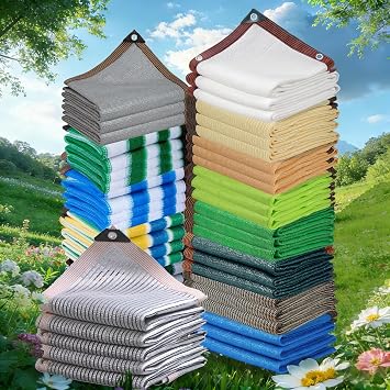 Shade Net with Eyelets Sun Sail with 90% Shade Effect Made of HDPE 120 g/m² Outdoor Shade Net UV Protection Net Wind Protection Net Breathable Balcony Garden Cooling Nets