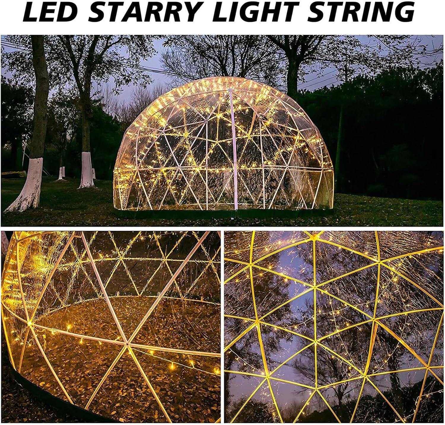 Szklarnia Ogrodowa, Kopuła Igloo, 3,6 X 2,2 M, Namiot Kopułowy, Odporny Na Warunki Atmosferyczne, Pomieści Od 8 Do 10 Osób, Przezroczysty Pokrowiec, System Geodezyjny
