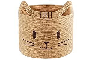 12"Cat Gift Basket: Woven Baby Toy Storage