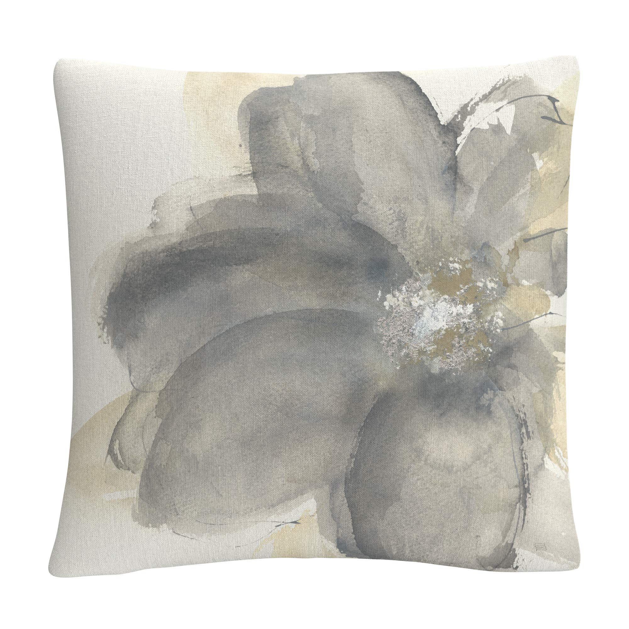 Trademark Fine Art Floral Gray I by Chris Paschke 16x16 Decorative Throw Pillow