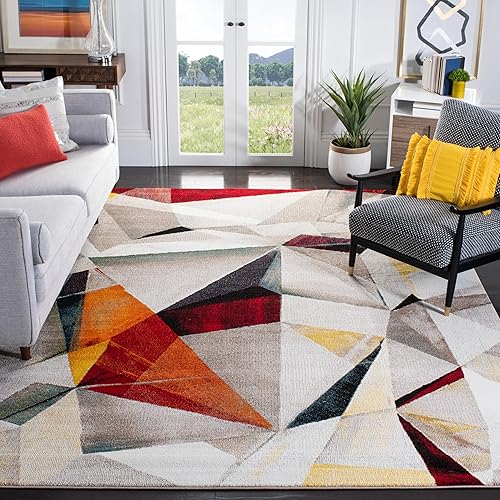 Porcello Collection Area Rug - 9' x 12', Light Grey