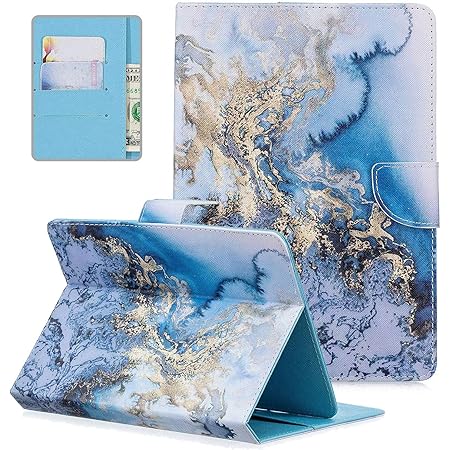 10.1 inch Android Tablet Case, Universal 10" Tablet Case, APOLL Synthetic Leather Anti-Scratch Drop Protection Folio Stand Pocket Wallet Protective Case for All 9.5-10.5 inch Tablet, Blue Marble
