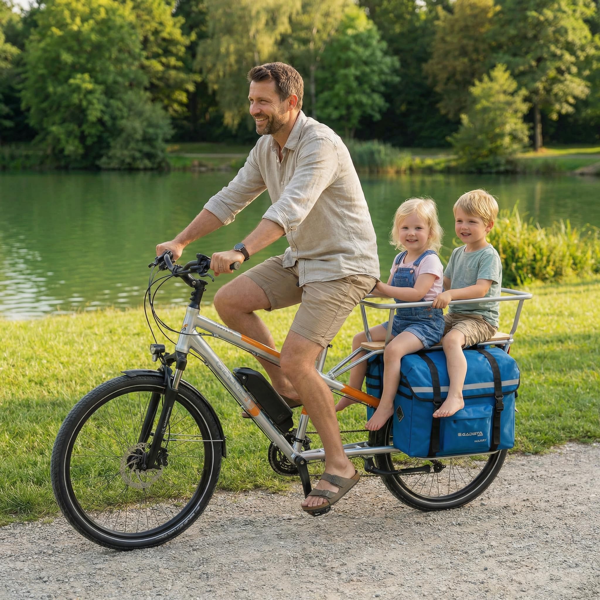 GADISTA Sacoche Vélo Cargo Longtail Porte-Bagage 35 L Imperméable | Grande capacité pour courses, livraison et transport quotidien, fixation arrière pour vélos cargo et longtail